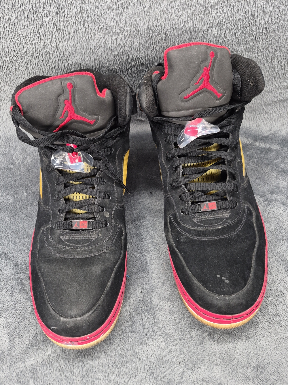 ​Nike Air Jordan Fusion 5 AJF 5 Bred Varsity Red Black 318608-062 Men's 14
